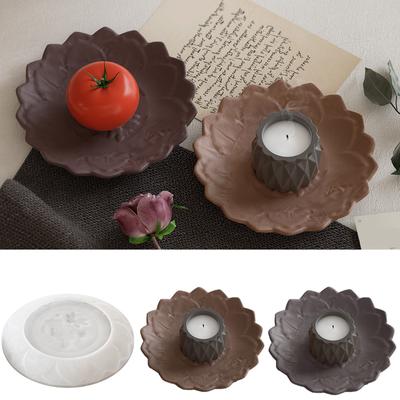Molde de silicone feito à mão para porta-copos, bandeja irregular, molde de placa de armazenamento de resina epóxi, acessório de decoração elegante para casa