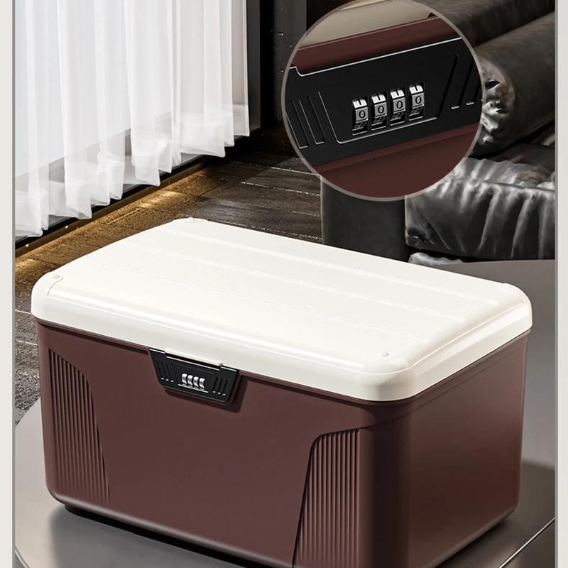 Password Lock Safe Box Large Capacity Multilayer Document Storage Box Valuables Passport Jewelry Privacy Security Storage Box
