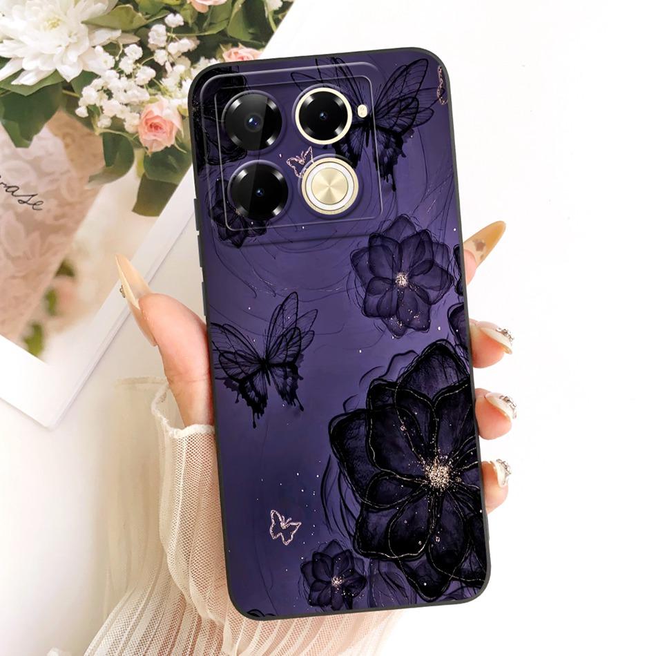 For Infinix Note 40 Pro 4G 5G / Note 40 Pro+ / Note40 X6853 Cute Cat Flower Cartoon Phone Case Soft Silicone Cover Bumpers