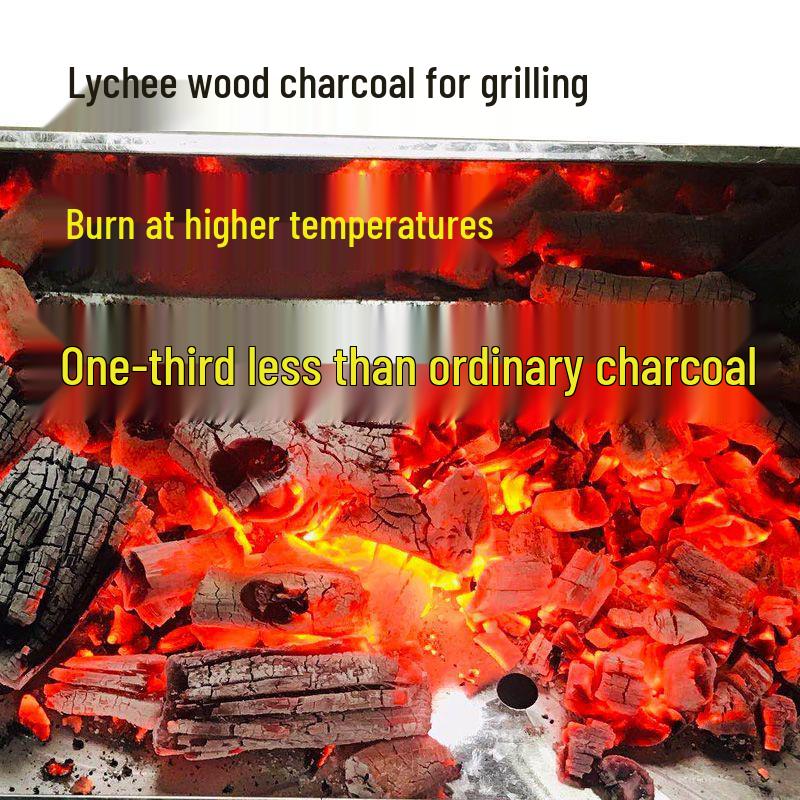 Fruitwood Lychee Charcoal: Smokeless, Easy to Ignite, Durable for Home Cooking or Tea.