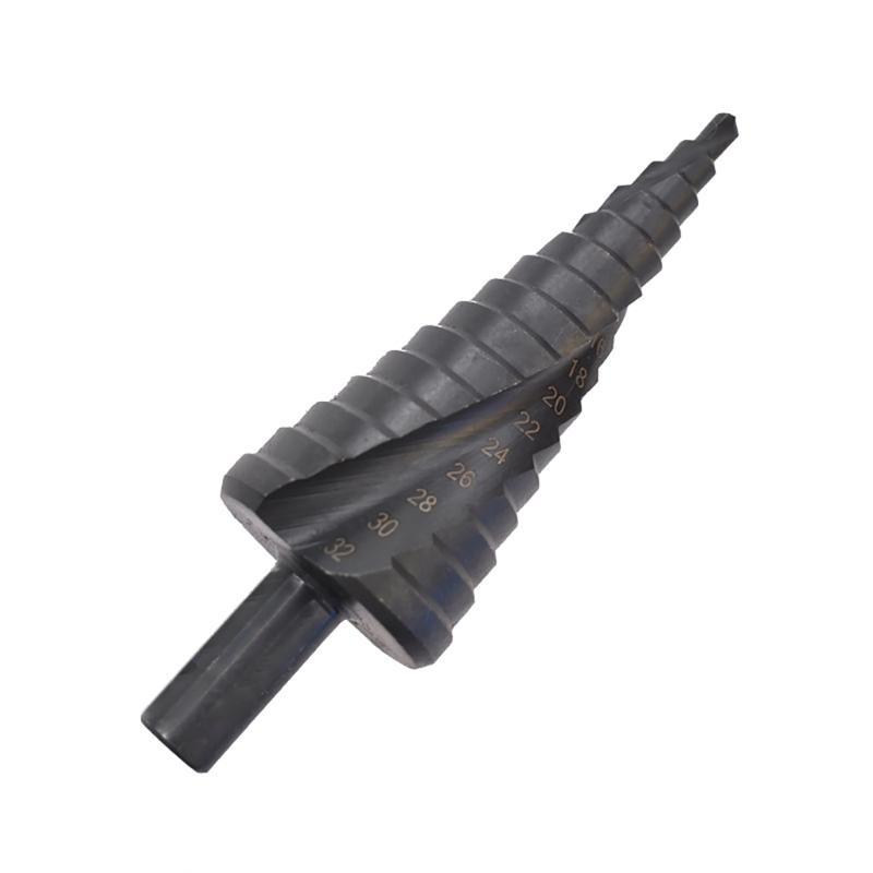 Spirals Grooved Peeling Drill with Round Shank, Sheet Metal Drill Bit, Step Drill for Metal, Taper Drill Diameter 4-32mm