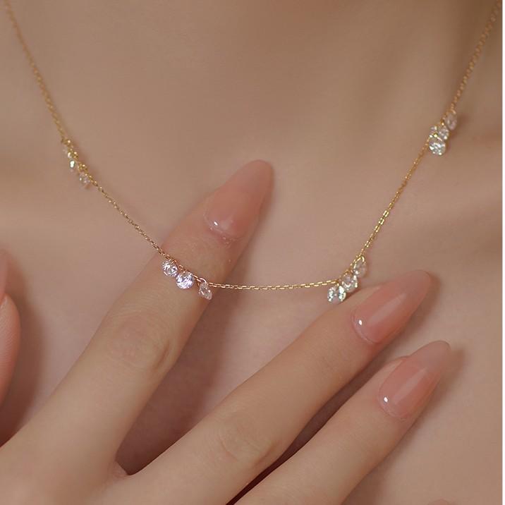 New Fashion Necklace with Small Water Droplet Pendant, Light Luxury, Exquisite and Versatile, Ins Sweater Chain 40CM