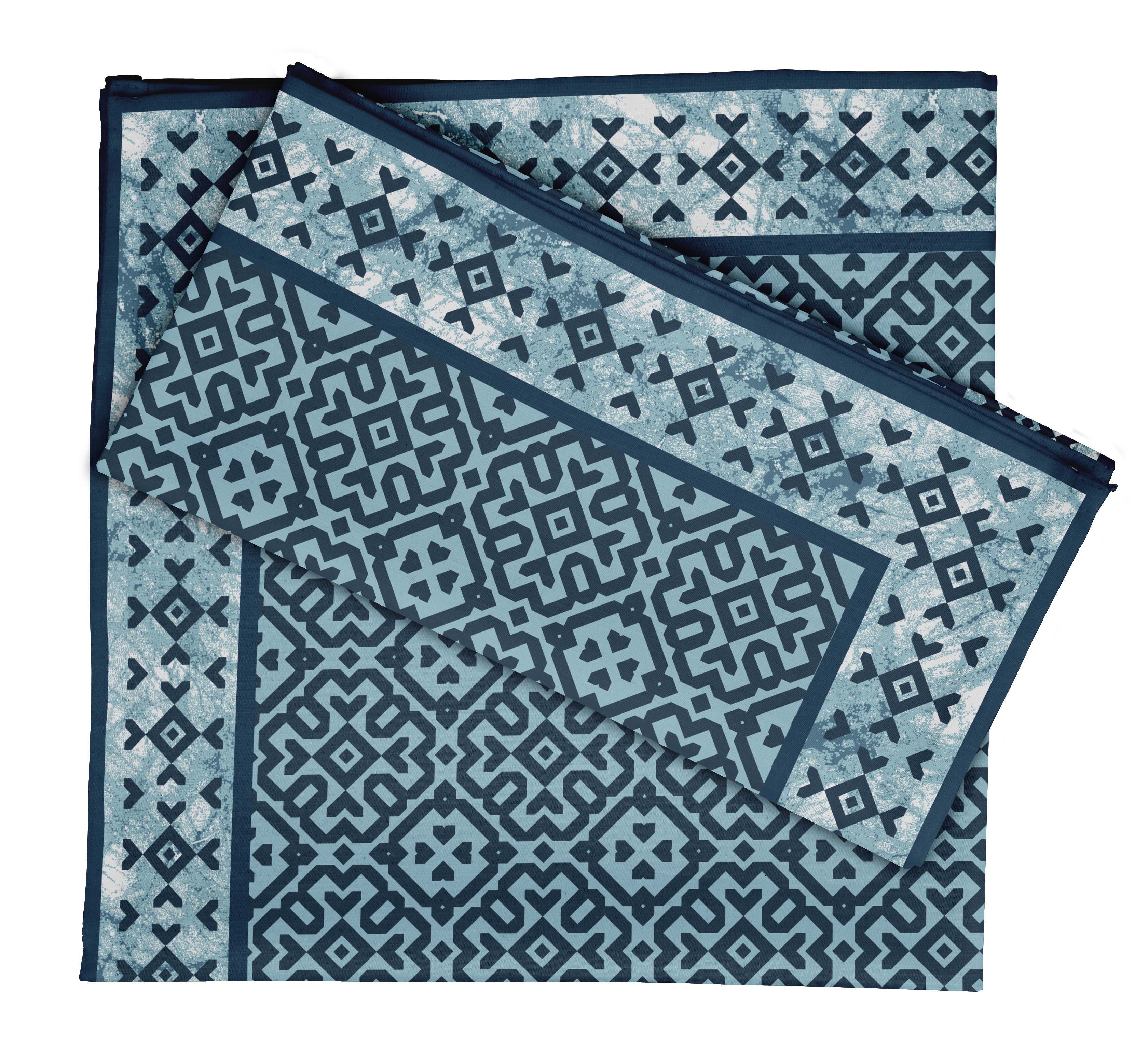 

Vargottam Luxury Collection Dinner Table Linen Decor Cotton Napkin Printed Fabric Reusable Napkins Set Of 12, 20 X 20 - Asian Set Of 4 чирок синього кольору