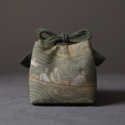 Vintage Tragbare Aufbewahrungsbeutel Teezubehör Kordelzugbeutel Multifunktional Outdoor Reise Teeset Teekanne Teetasse Stoff Aufbewahrungsbeutel Neu