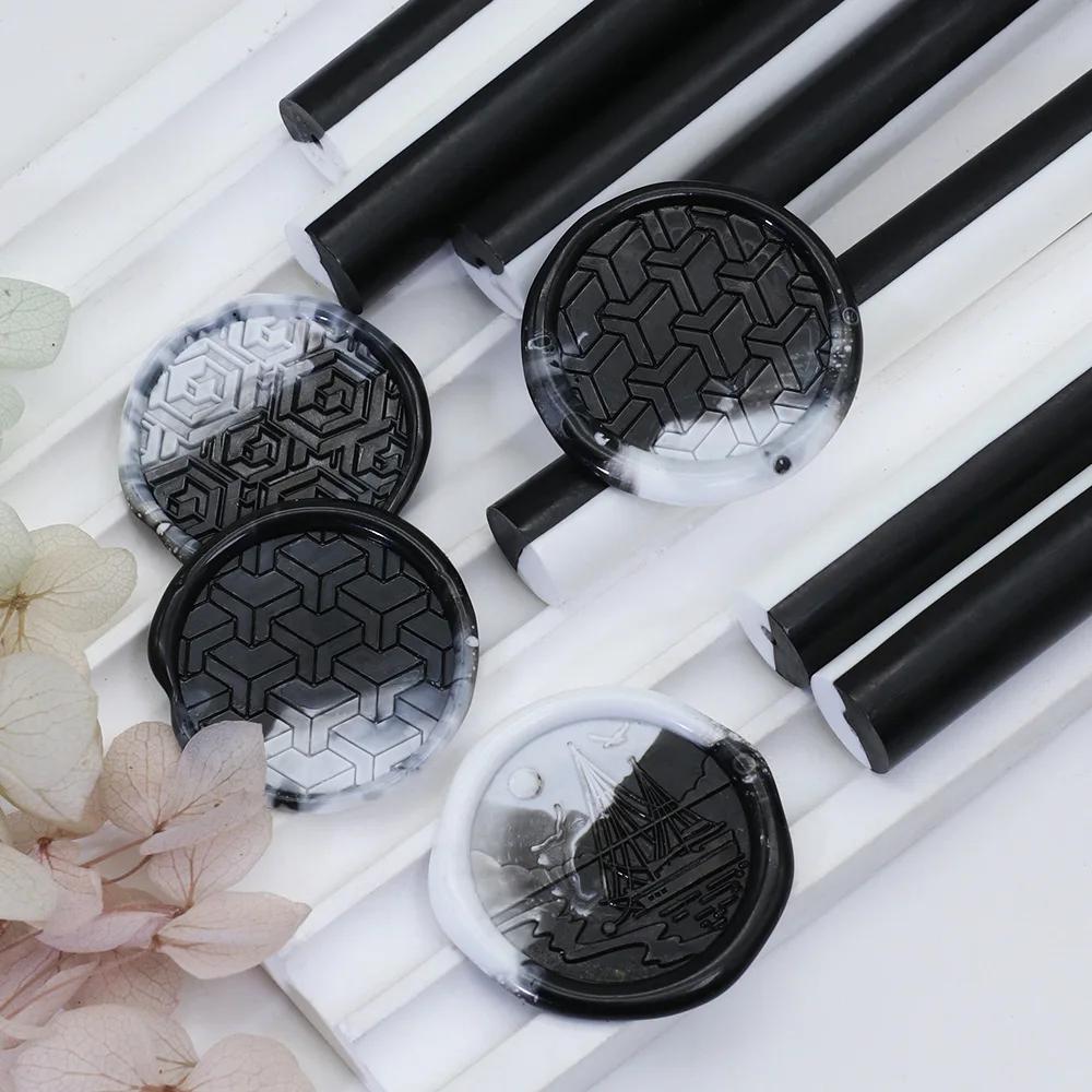 5PCS Lacquer Round Mixed Color Wax Rod Sealing Wax Variety of Mixed Color Retro Wax Strips Envelope Sealing
