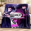Akaza Demon Slayer Blanket Flannel Blanket Soft Cozy Plush Throw for Sofa Bed Lightweight Home Decoration Outdoor Camping