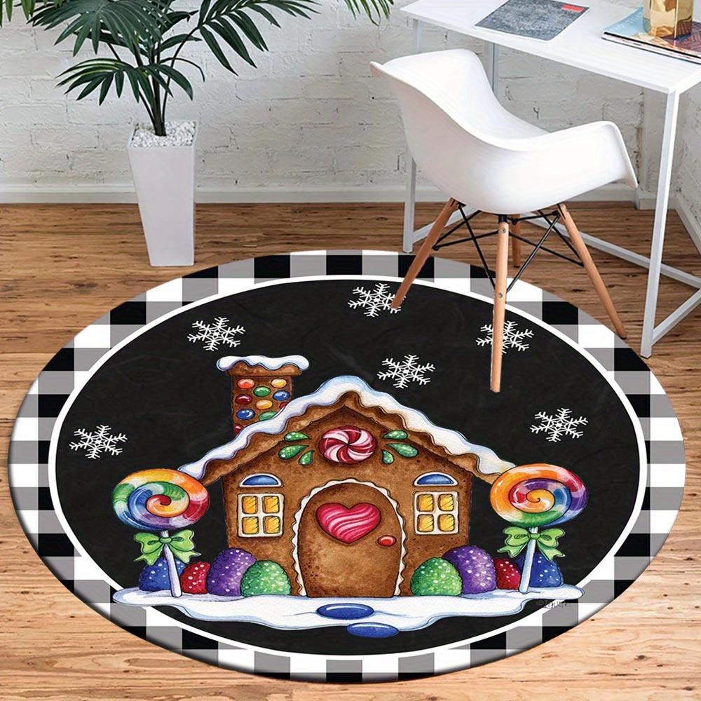 

1pc Retro 2045838500 Pattern Round Floor Mat, Non-slip for Living Room Bedroom Chair Carpets Home Decor Gifts, Home Decor Room Decor Outdoor 80cm by 80cm