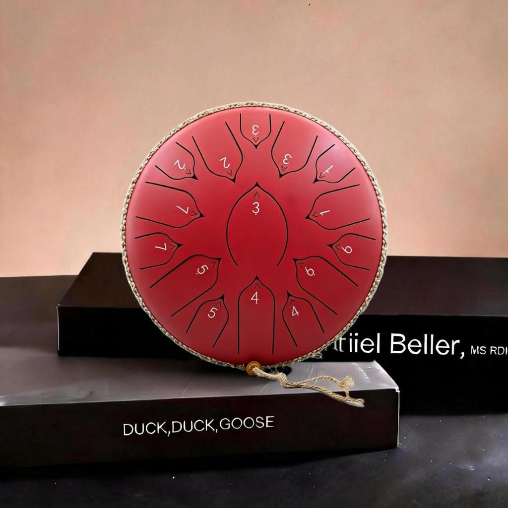 13-Inch Lotus Sanskrit Steel Tongue Drum - Ethereal Sound Instrument