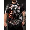 Pitbull Dog Men T-Shirt Bully Graphic 3D Printed Tee Top Smoking Cigar Sunglasses Metal Chain Hip Hop Streetwear Casual Short Sleeve Crew Neck Clothes