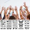 10sheets Black & White Butterfly Tattoo Stickers For Hand Face Body Temporary Waterproof Tattoo Stickers Girls Creative Gifts