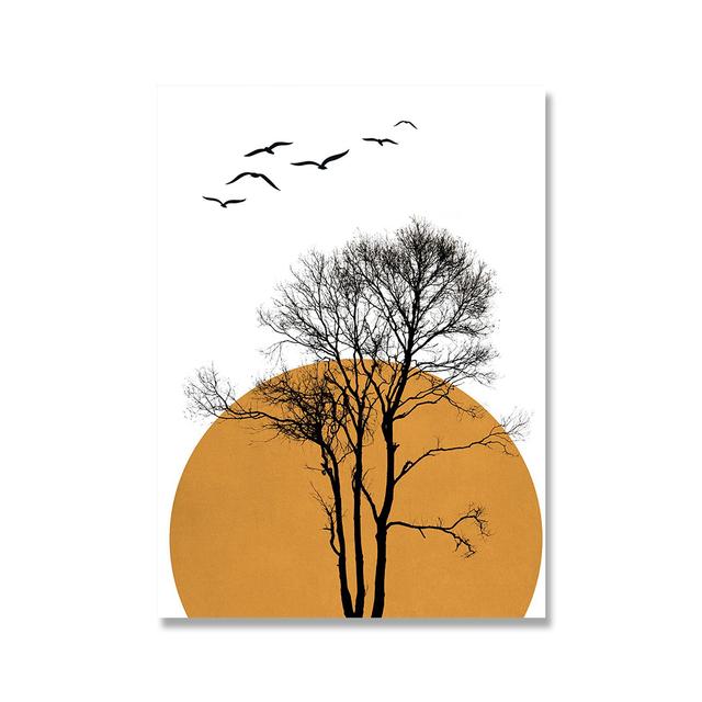 Sun Tree Flower Landscape Calm Quotes Wall Art Canvas Painting Nordic Posters And Prints Wall Pictures For Living Room Decor