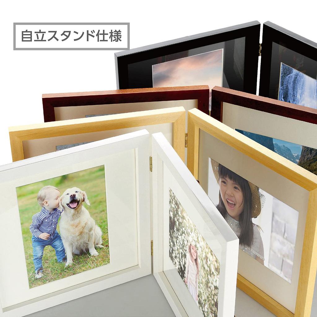 HAKUBA Square Photo 2L 2 Made of Lightweight and Unbreakable PET Can Be Used Vertically or Horizontally Frame, Wooden, Size, Sides, White, 2L, Wooden,