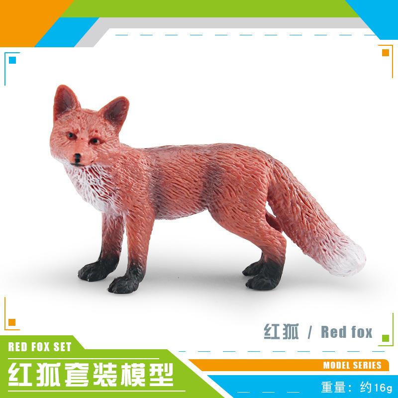 Simulated Forest Animal Fox Model Toy 4 Foxes Firefox Red Fox Desktop Static Ornament