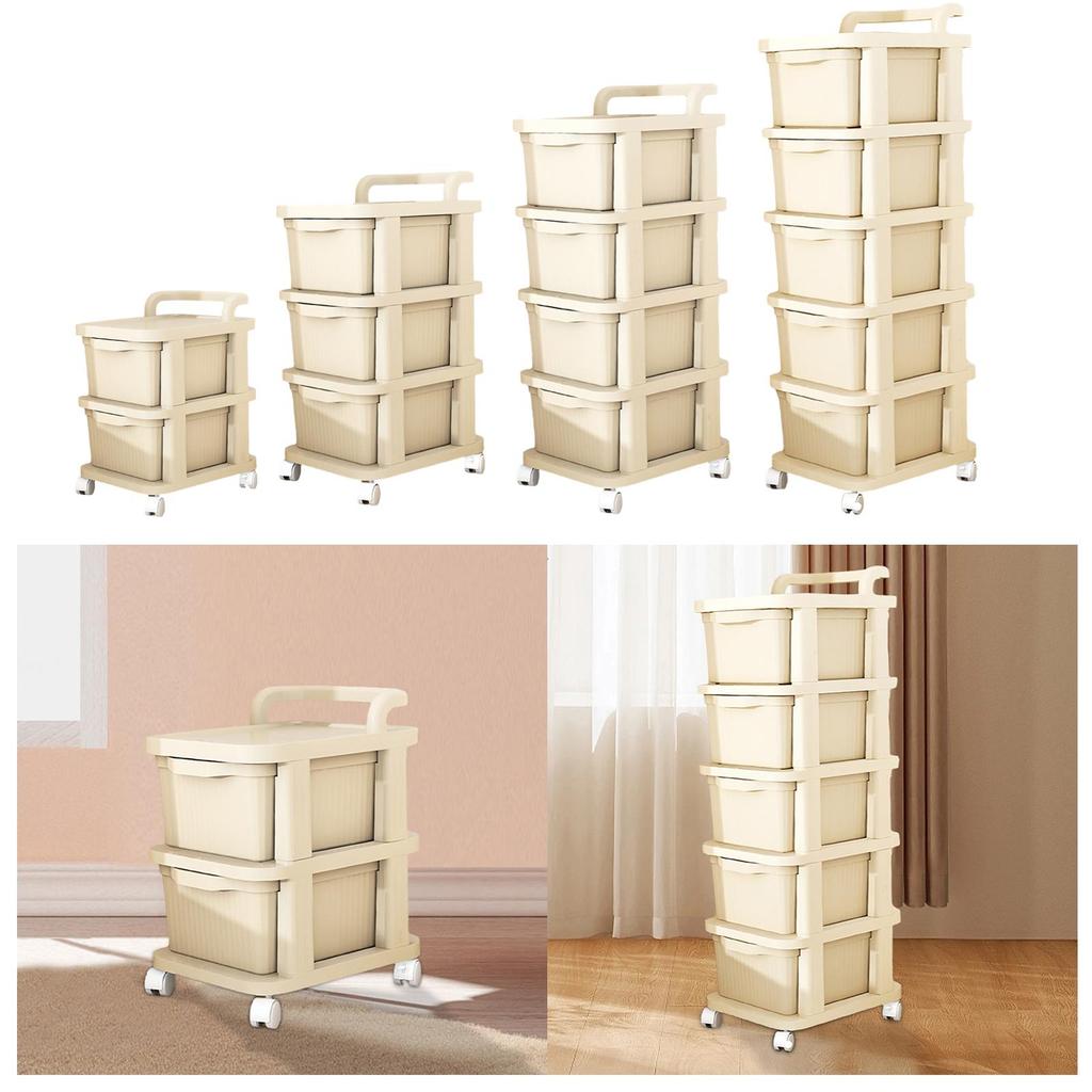 Cart with Storage Drawer, Rolling Wheels, Space-Saving Craft Container,