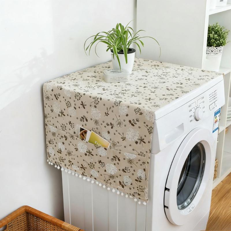 Polyester Cotton Dustproof Cover Cloth Washing Machine Refrigerator Microwave Oven Protective Cover,Home Decoration Cover Cloth