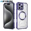 KEYSION Transparent Magnetic Case for MagSafe for iPhone 15 Pro Max 14 Plus Silicone+PC Shockproof Phone Cover for iPhone 13 Pro Max