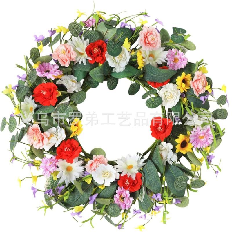 Artificial Flower Wreath Easter Valentines Day Hotel Restaurant Door Decorations