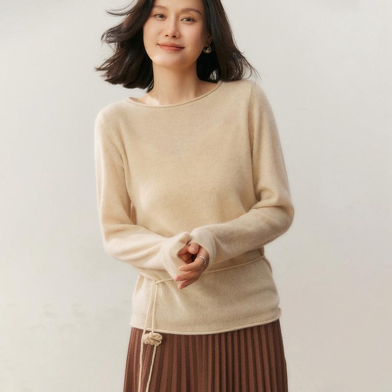 Qinghe 100% Pure Cashmere Women's Sweater - Ultra Soft Luxury Winter Pullover