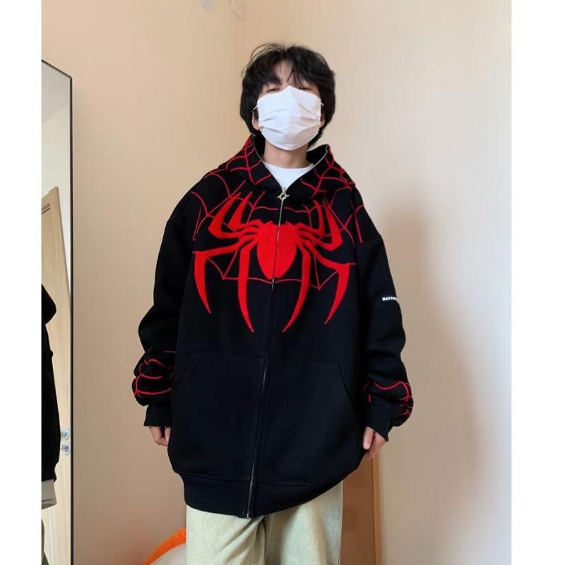 Oversized Unisex Embroidered Spider Hoodie Sweater/Cardigan cm