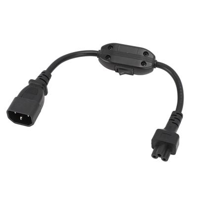 Power Extension Cable with On Off Switch Waterproof Safe 0.3 Meter Long IEC320 C14 To IEC320 C5 Adapter Cable