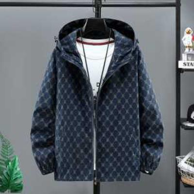 Spring and Autumn Printed Hooded Casual Jacket Men's Versatile New Trendy Jacket