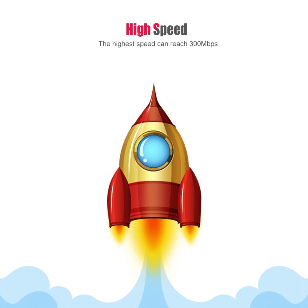 300Mbps Wireless USB2.0 Network Card WIFI Adapter Dongle Signal Transceiver 2.4Ghz