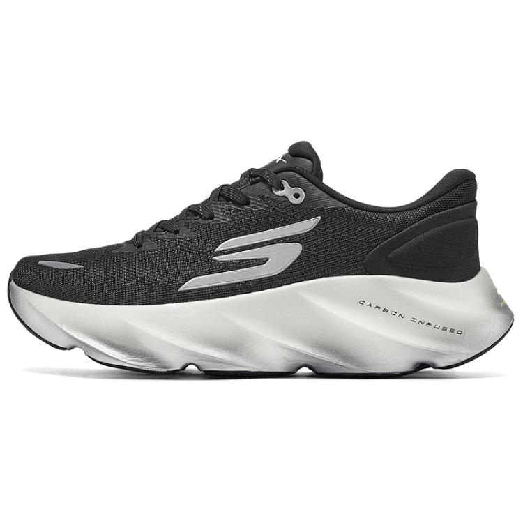 Skechers Men Lightweight Cushioning Supportive Running Shoes Men sneaker Black White 246210-BKW 42.5