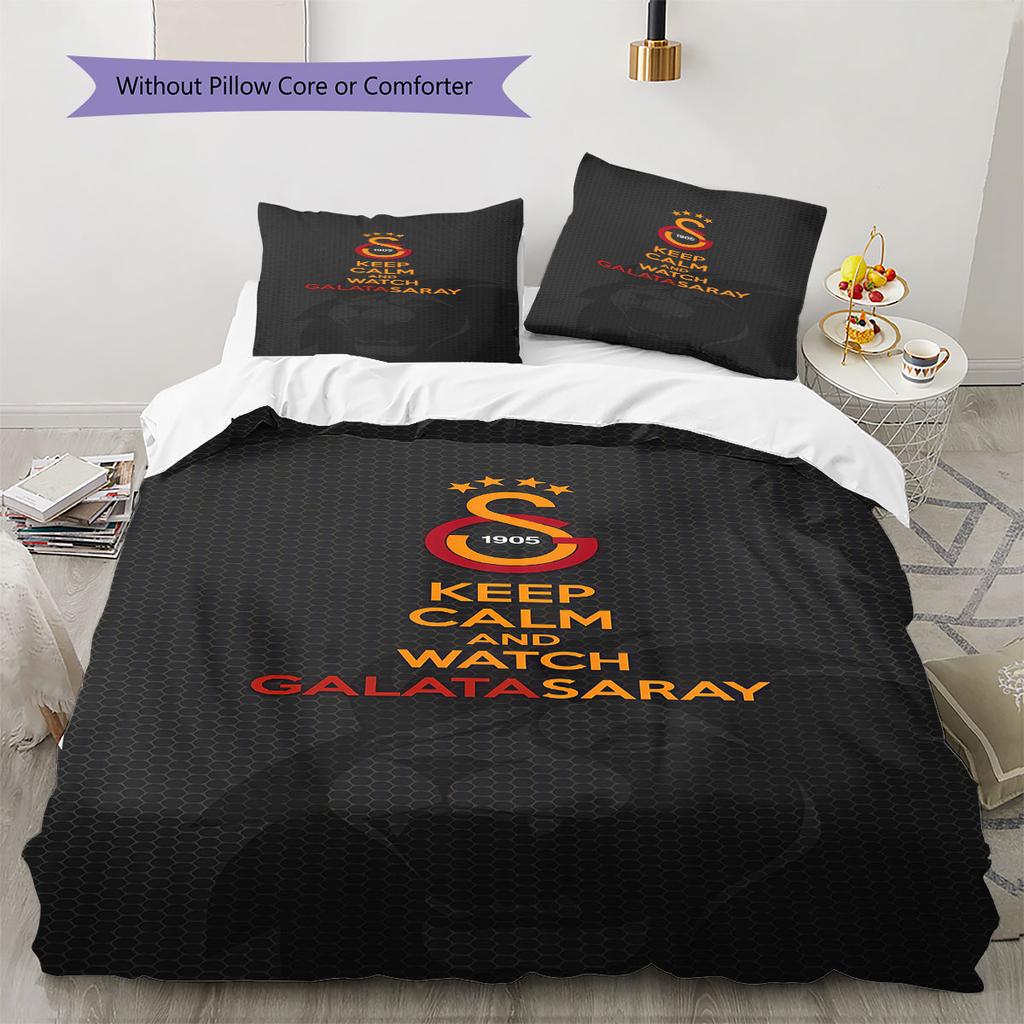 Galatasaray Passion Bedding Quilt Set Quilt Cover Pillowcase Home Decoration Birthday Gift (1 * duvet cover + 2 * pillowcase, without core)