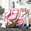 1pc BOCCHI THE ROCK Blanket with Custom Name, Gift, for Men and Women, Soft Blanket, Good for Sofa Bed Couch Travel, Lightweight Flannel Blanket
