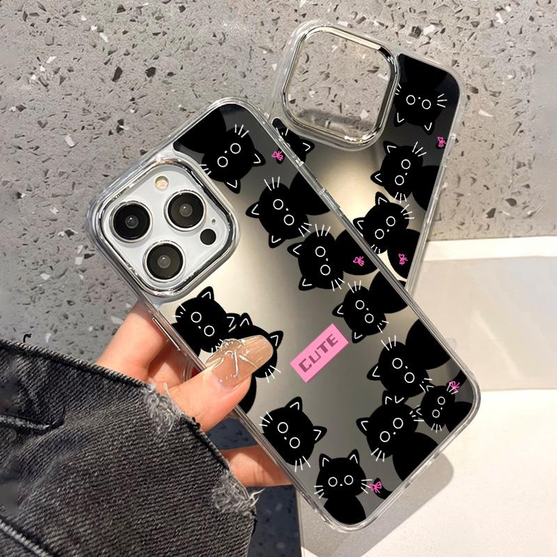 Mobile Phone Cases for iPhone 11 13 XR 15 Pro Max 12 14 Pro Max Case iPhone 16 XS Max Mirror Protective Case Mirror Exquisite Cartoon Waterproof