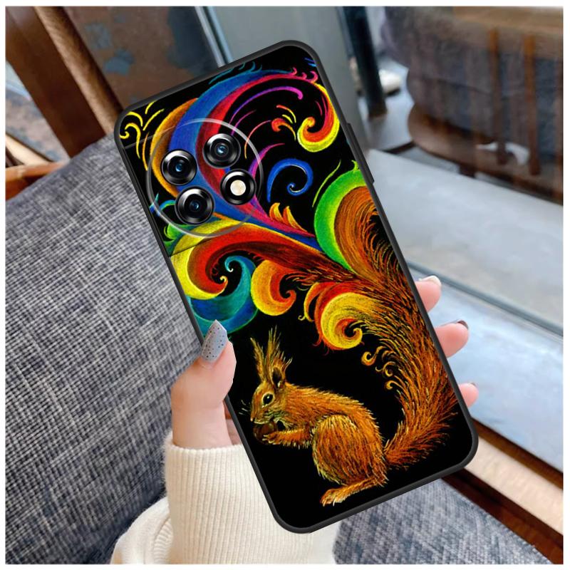 Cartoon Animal Squirrel Case For OnePlus 13R 13T 12R 10R 10T 15 13 12 11 10 9 Pro Nord 5 CE 2 3 4 Lite N20 N30 Coque