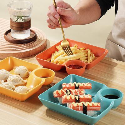 1Pcs Vinegar Dish Meal Sushi Dumplings Dish Square Pp Snack Plate Dumpling Tray