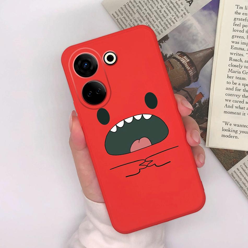 For Tecno Camon 20 Pro 4G 5G Phone Cases Cute Design Matte Silicone Shockproof Black Cover For Tecno Camon20 20Pro Bumper Capa