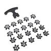 20PCS Replacement Shoe Cleats and 1 Removal Spanner Non Slip Shoe Spikes for Outdoor Use Black