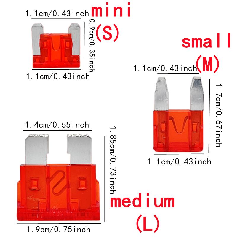 Automotive Fuse Kit,Mini/Small/Medium Size Blade Type for Marine Use Automotive 2A 3A 5A 7.5A 10A 15A 20A 25A 30A 35A Fuses4