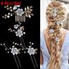 4Pcs/set Gold/Silver Flower Hair Comb Rhinestone Headpiece Luxury Bridesmaid Headwear  Prom Event