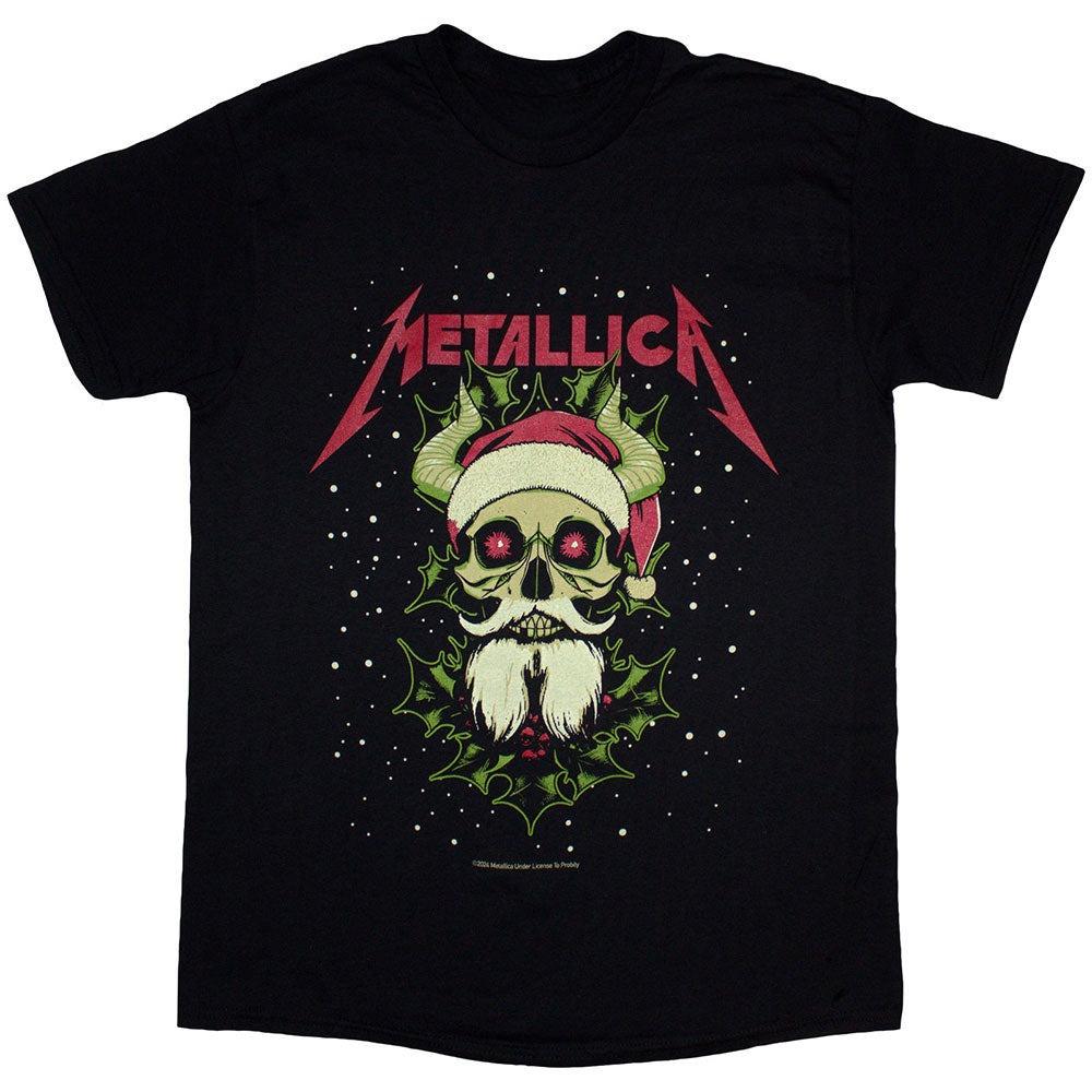 

Metallica Санта Ріжки Графічний Принт Літо Осінь Зима Чоловіча та Жіноча Футболка з Коротким Рукавом Повсякденна Вільна Вулична 4XL