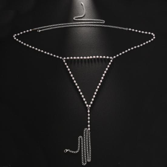 Faux Pearl Body Chain Women Adjustable Waist Chain with Extension Chain Sexy Underwear Jewelry Waist Accessory