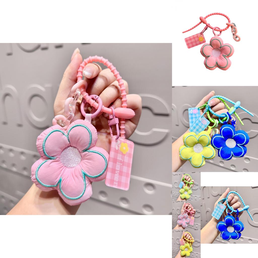 Charming Floral Fabric Keychain Accessory For Bags And Backpacks In Vibrant Colors