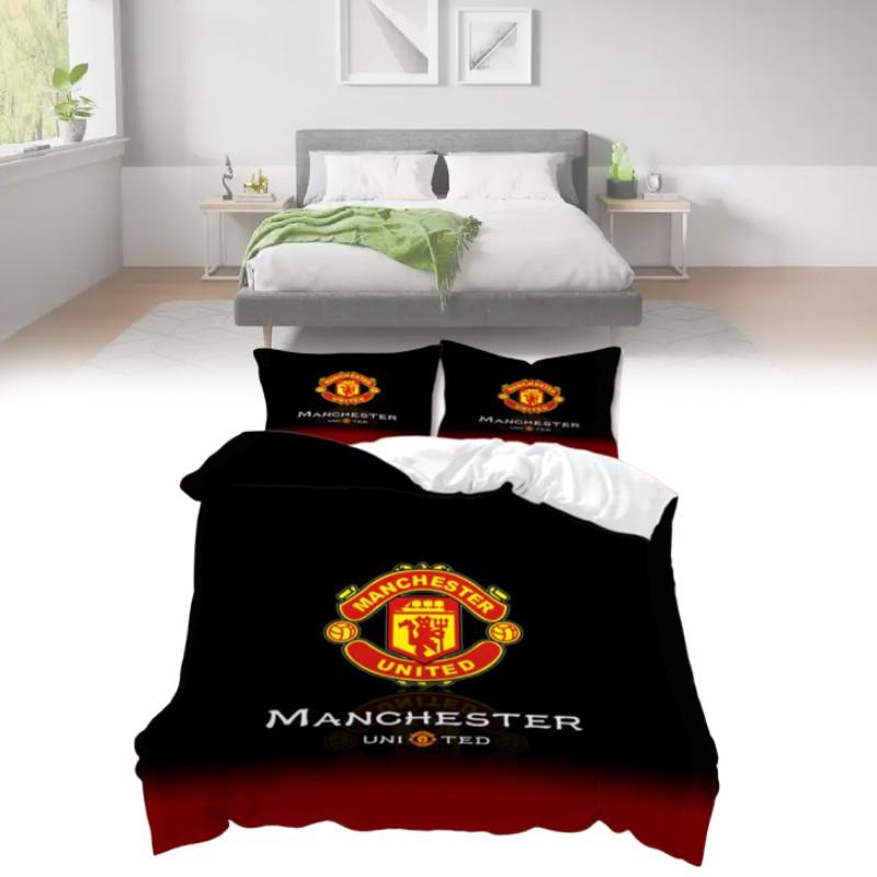 Manchester United Comforter Set With Active Printing For Home Bedroom Use