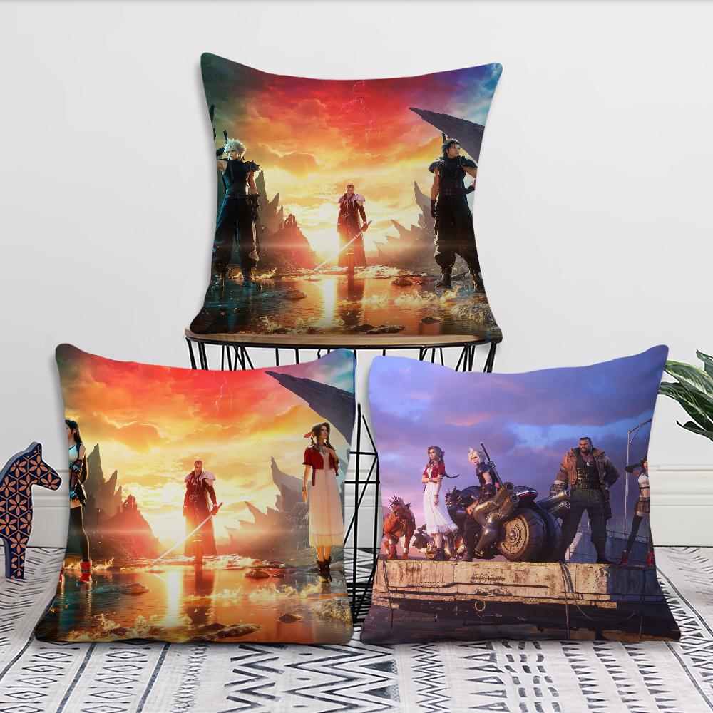 Game F-final F-fantasy VII Cushion Cover Pillow Cover Decoration Room Home Sofa Living Office Car Nordic Simplicity
