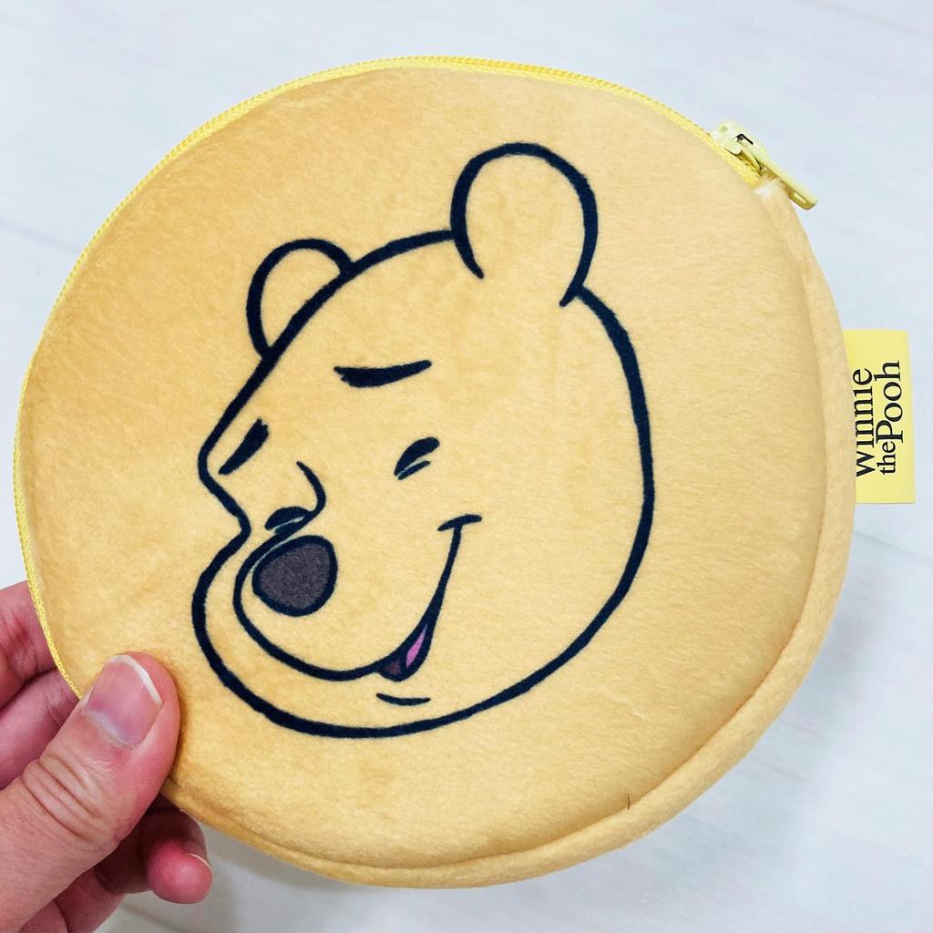 MORIPiLO Tissue Case, Winnie the Pooh, Disney Merchandise, Plush Pouch, Small, Cute, 13x13cm (Funny Face, Yellow), Disney Character, Morishita Pillow