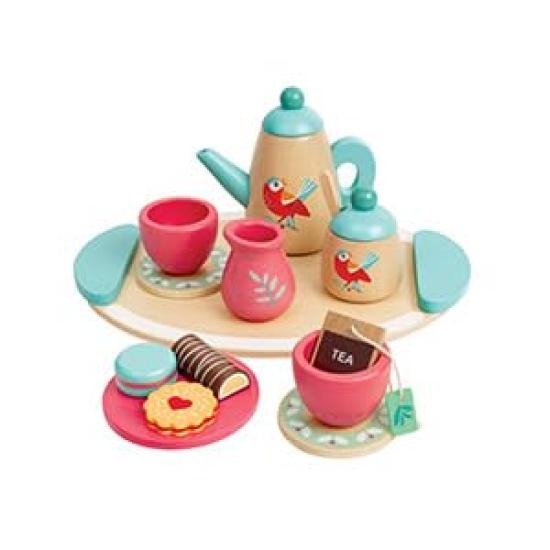 Hape Pretend Play Tea Time X X Ages 3 and Wooden Pretend Play E3207 Set, 30.3 24.3 8.2 Cm, Up, Toy,