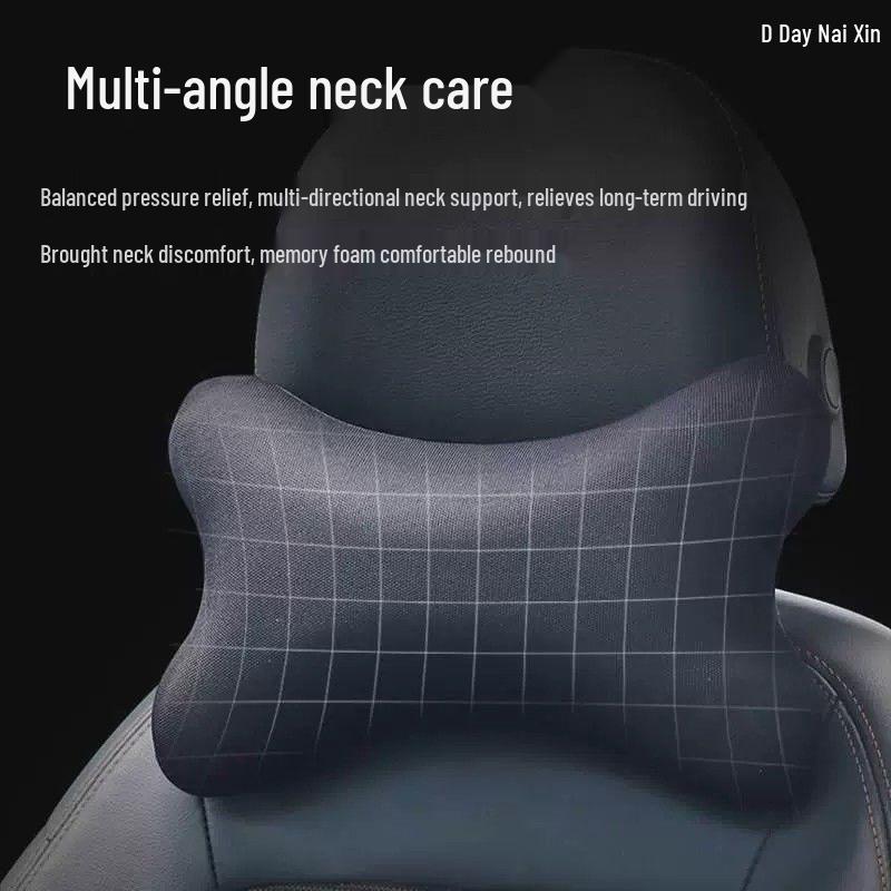 Car Headrest & Neck Support Memory Foam Pillows – Universal Fit, 4-Season Use, Pair of Cushions for Comfortable Car Interior.