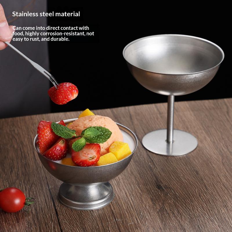 Multipurpose Stainless Steel Goblet for Serving Ice Cream and Fruit Desserts