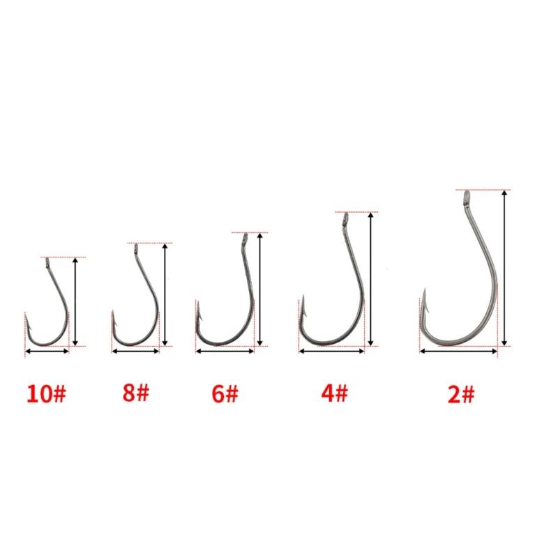 50Pcs Barbed Fishings Hook Replacement Highly Carbon Stainsless Steel Eyed Fishes Hook Rustproof Carp Fishings Hook