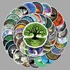 50pcs Retro Tree of Life Cartoon Stickers - Waterproof Art Style for Children's Phone & Computer Decoration