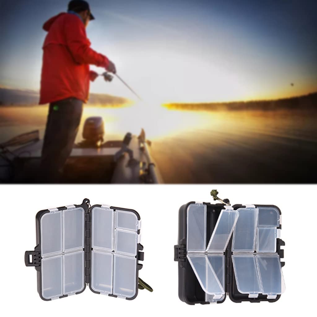 9 Grid Compartments Black Fishing Lure Box Fishing Tackle Hook