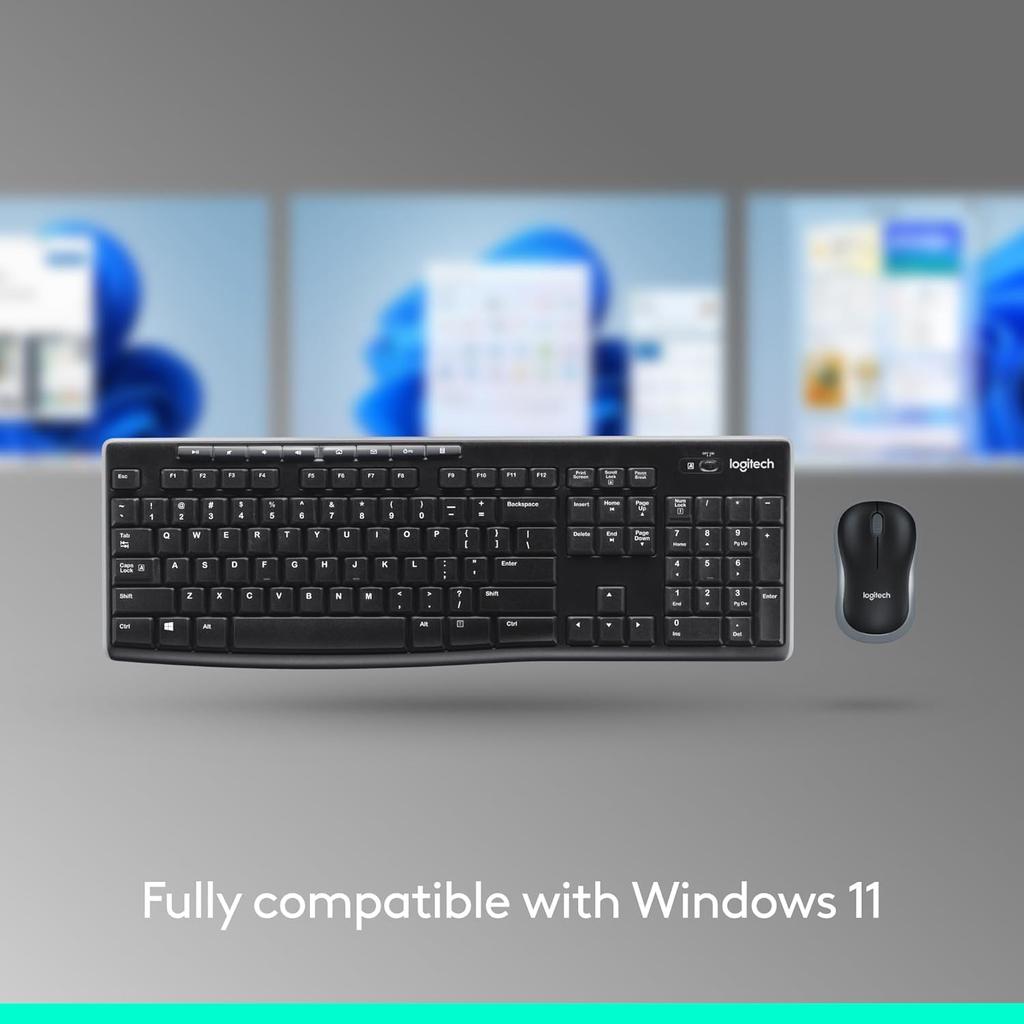Logitech MK270 Wireless Mouse Keyboard Set Laptop Keyboard Wireless Office Full Size with 2.4G Receiver