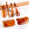 Harz GuaSha Schabwerkzeug SPA Massagegerät 6 in 1 Set für Gesicht Hals Arme Körper Beine Rücken Gua Sha Brett Akupunkturpunkt Gesicht Augenpflege